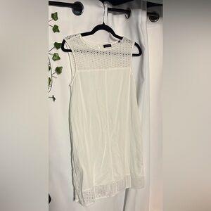 Woman by Tchibo White Eyelet Square-Pattern Dress